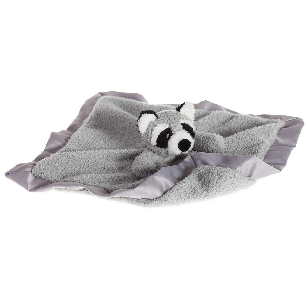 Apricot Lamb plush raccoon lovey ideal for travel and naps.