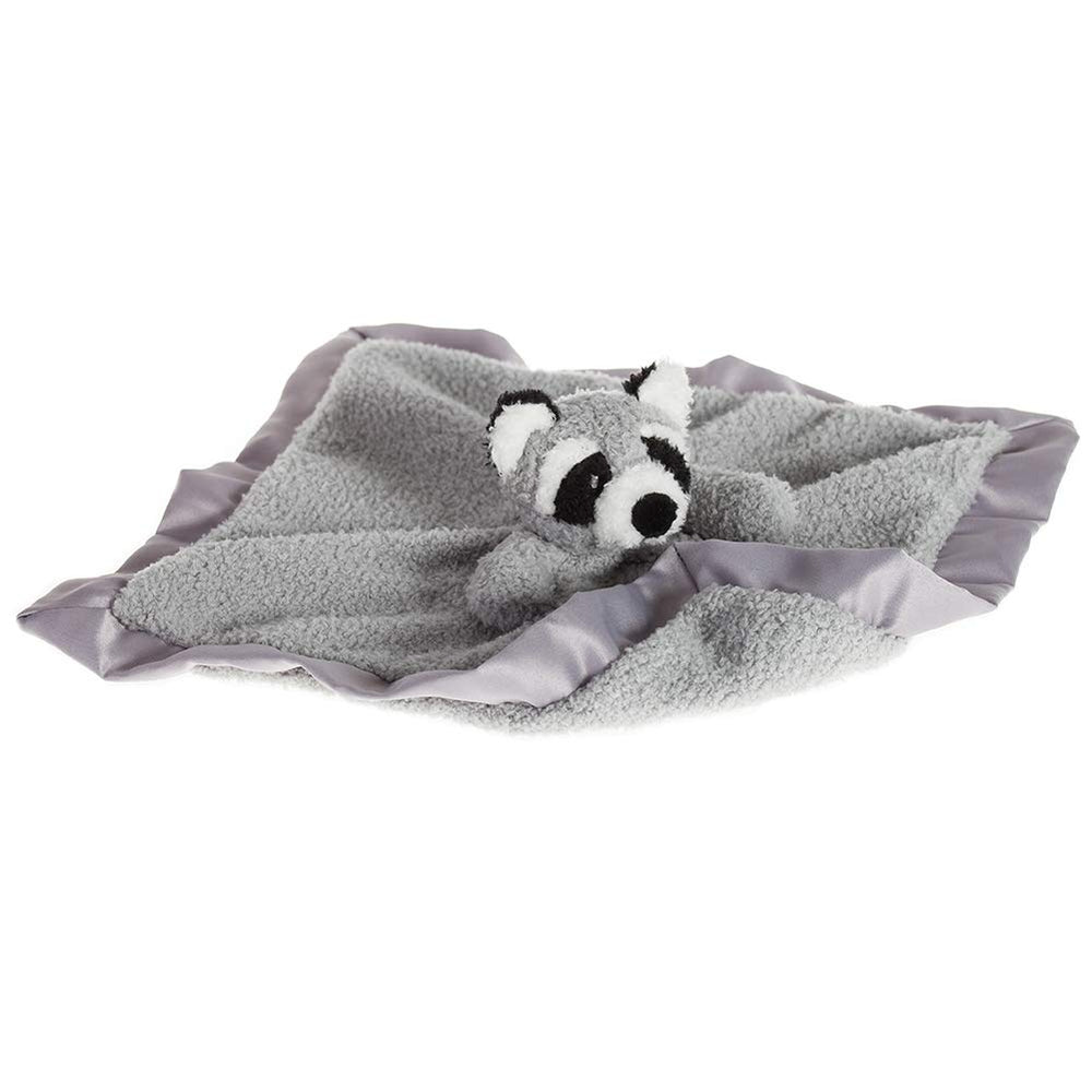 Apricot Lamb plush raccoon lovey ideal for travel and naps.