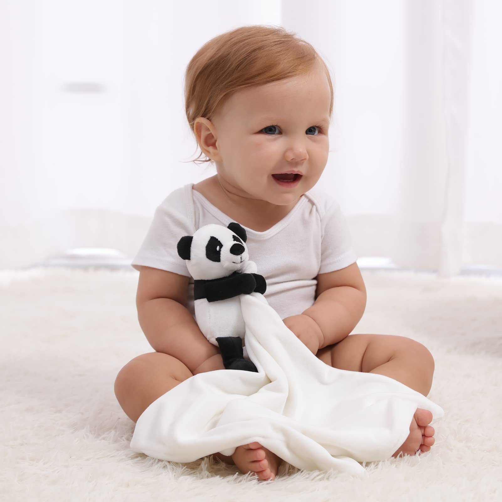 Apricot Lamb security blanket baby nursery photo emphasizes machine washable convenience