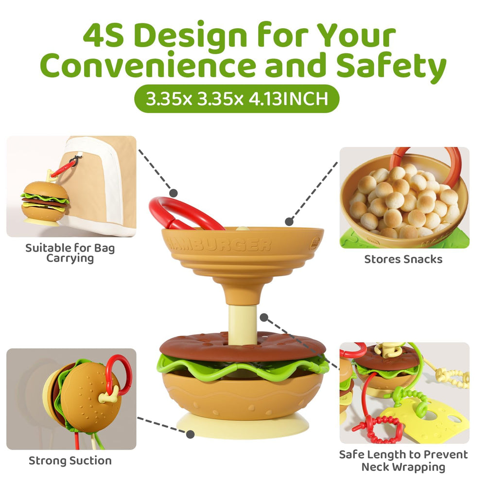 Aprilwolf hamburger suction cup with three adjustable tethers demonstrates secure grip.