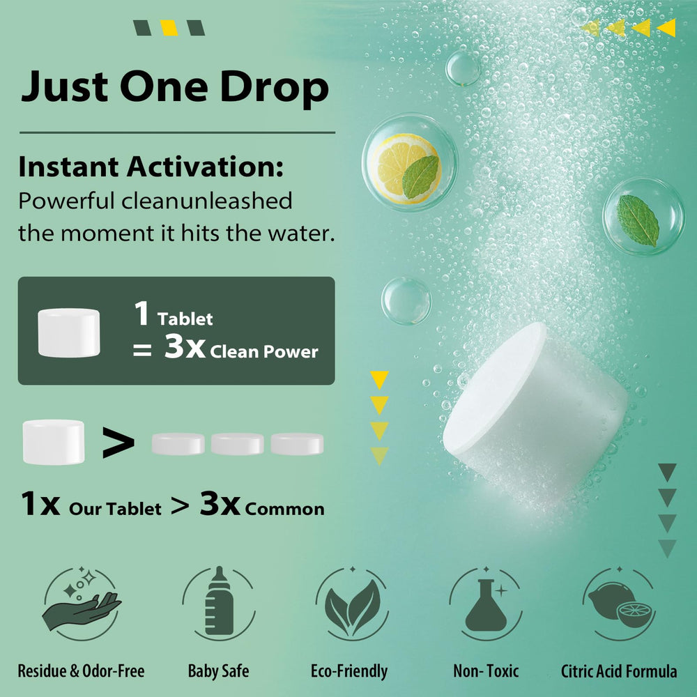 Apsumor packaging closeup features a citric acid formula for gentle cleaning.