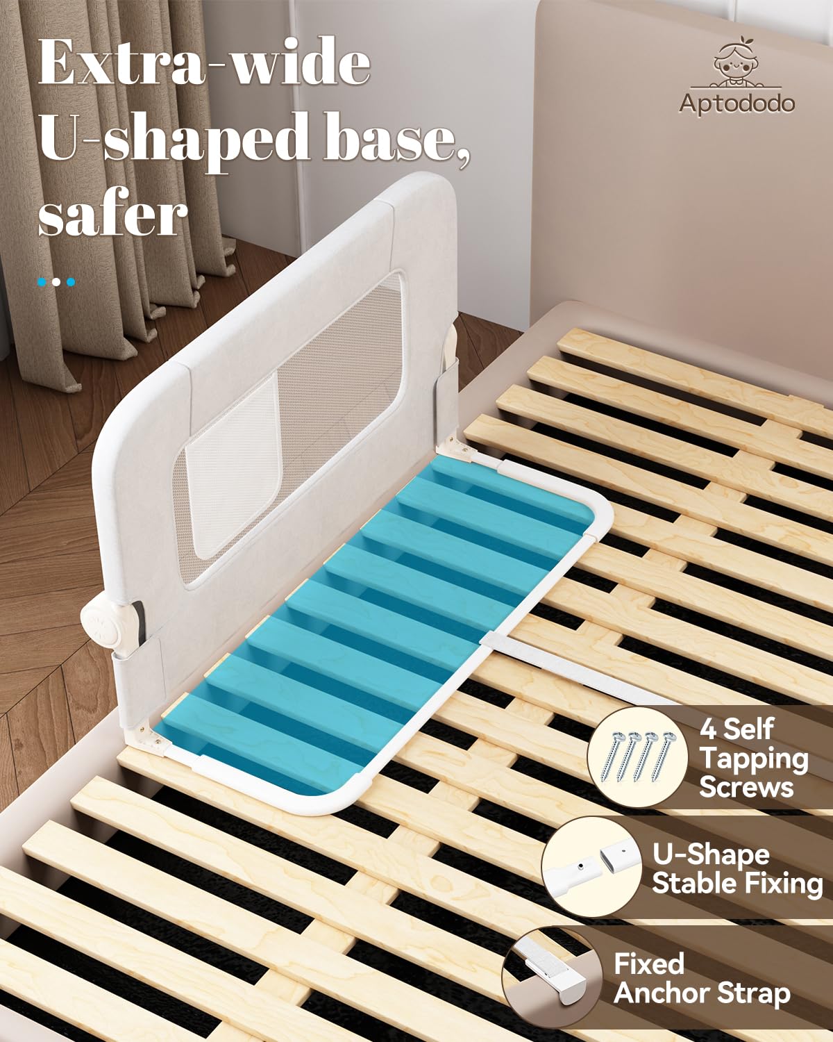 Aptododo bed rails foldable and travel-friendly for trips or storage.