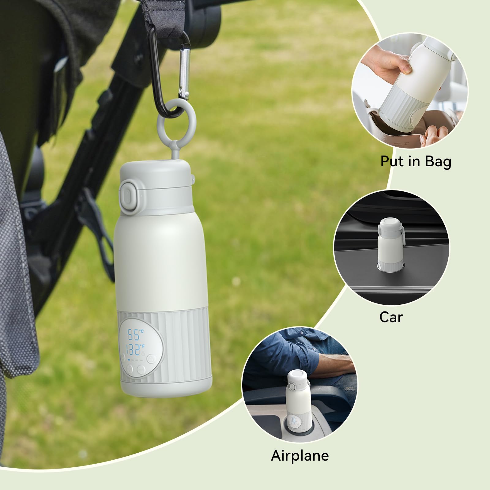 APZOKI 10000mAh battery powering outdoor use for extended outings.