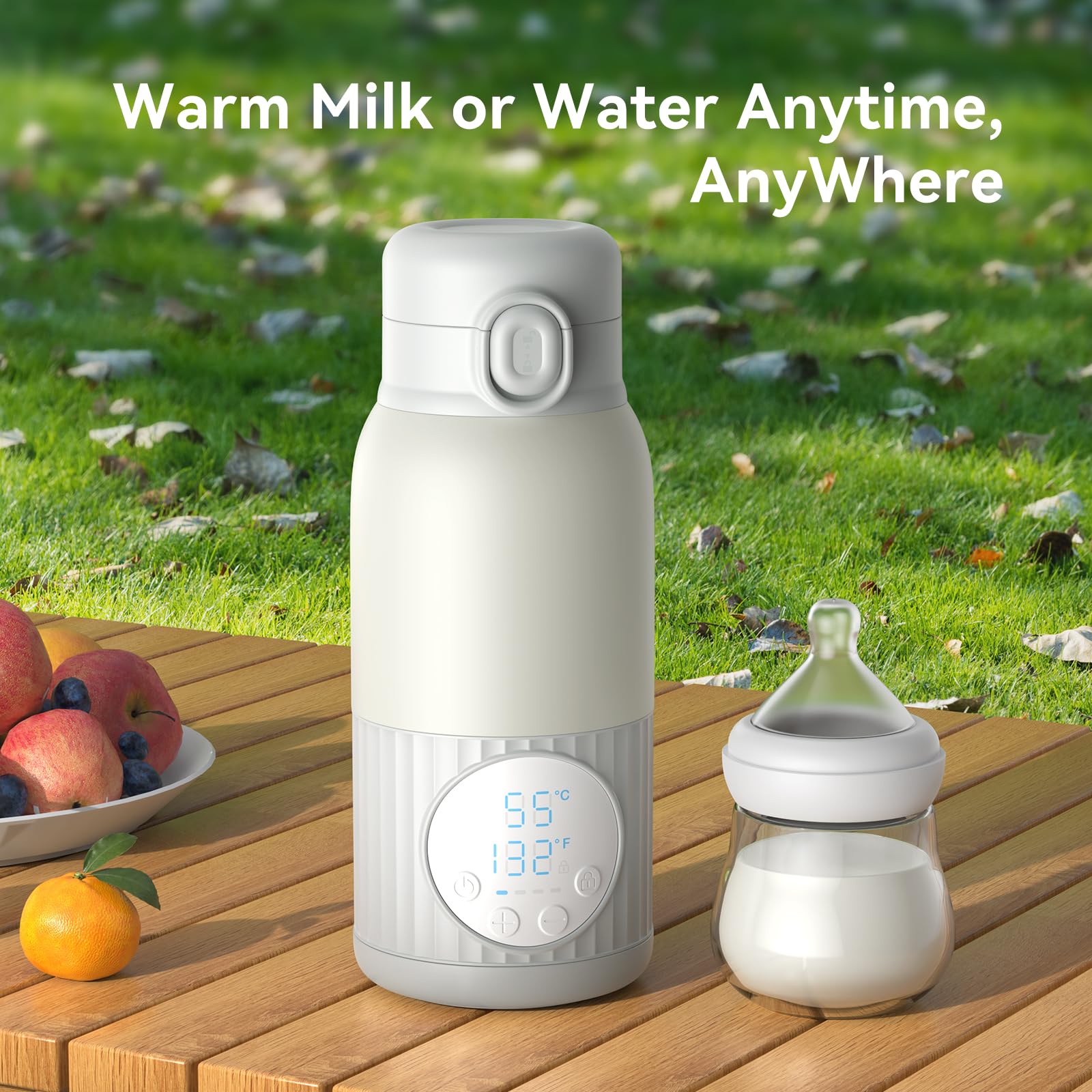 APZOKI temperature display close-up highlights precise real-time monitoring for safe warming.