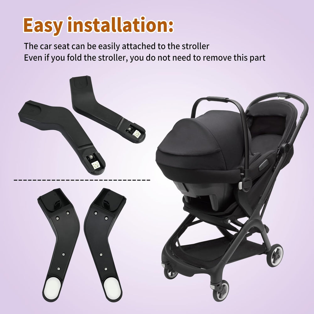 AQBB Butterfly Adapter folded with stroller for compact storage