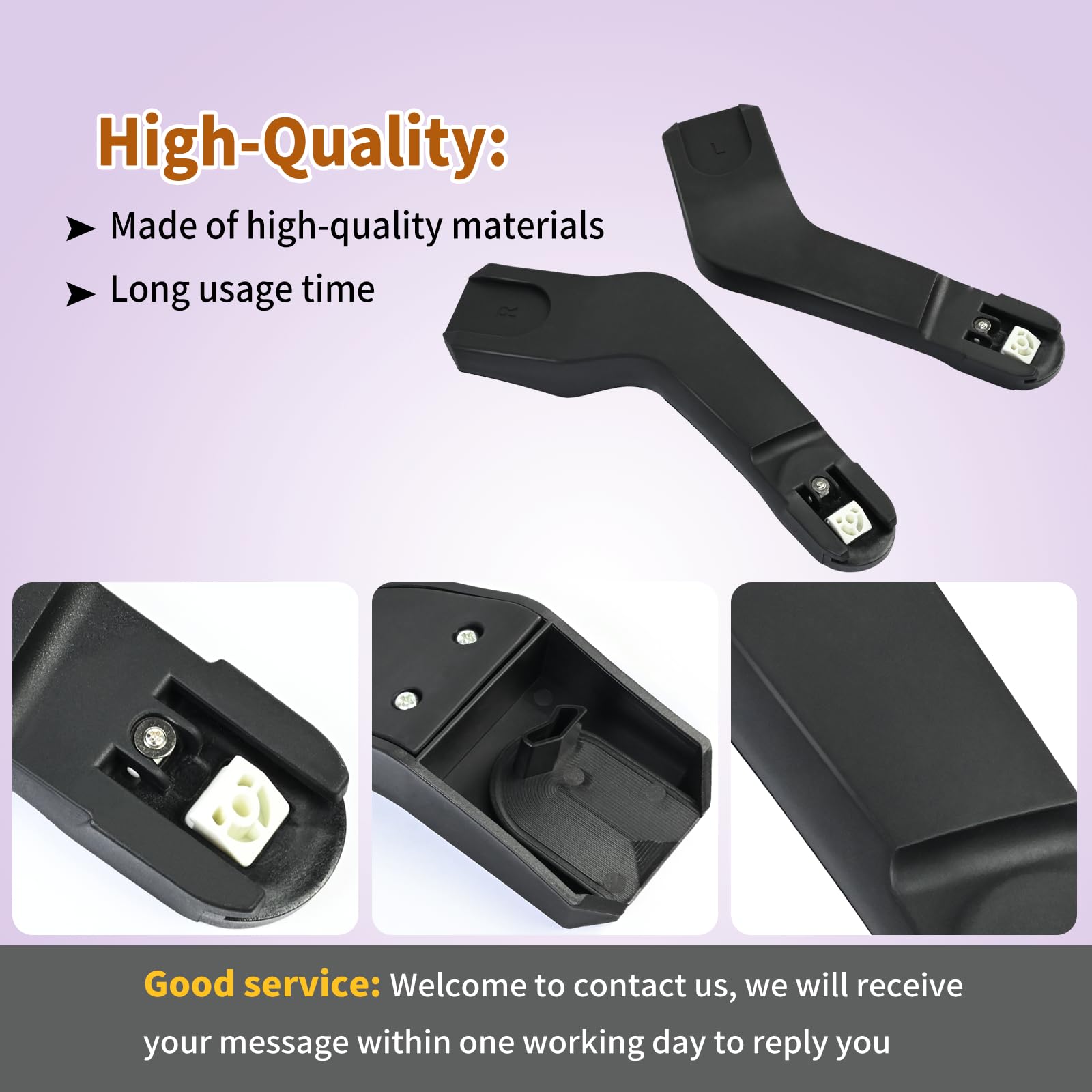 AQBB Butterfly Adapter white release button for easy removal after car seat detachment