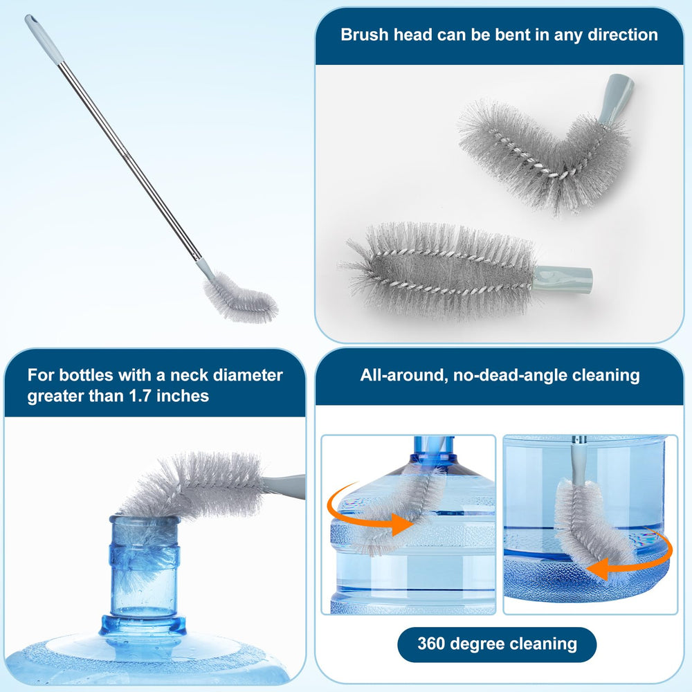 AQFTUSX 29-inch bottle brush extends to large openings for easy scrubbing.