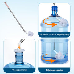 AQFTUSX bottle brush demonstrates 360° cleaning for hard-to-reach areas.