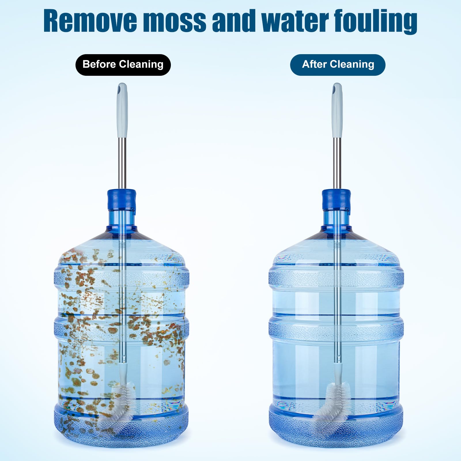 AQFTUSX nylon bristles scrub grime without scratching sensitive surfaces.