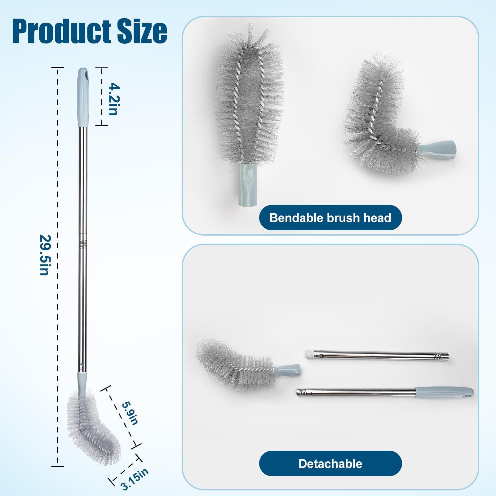 AQFTUSX removable brush head design allows simple maintenance.