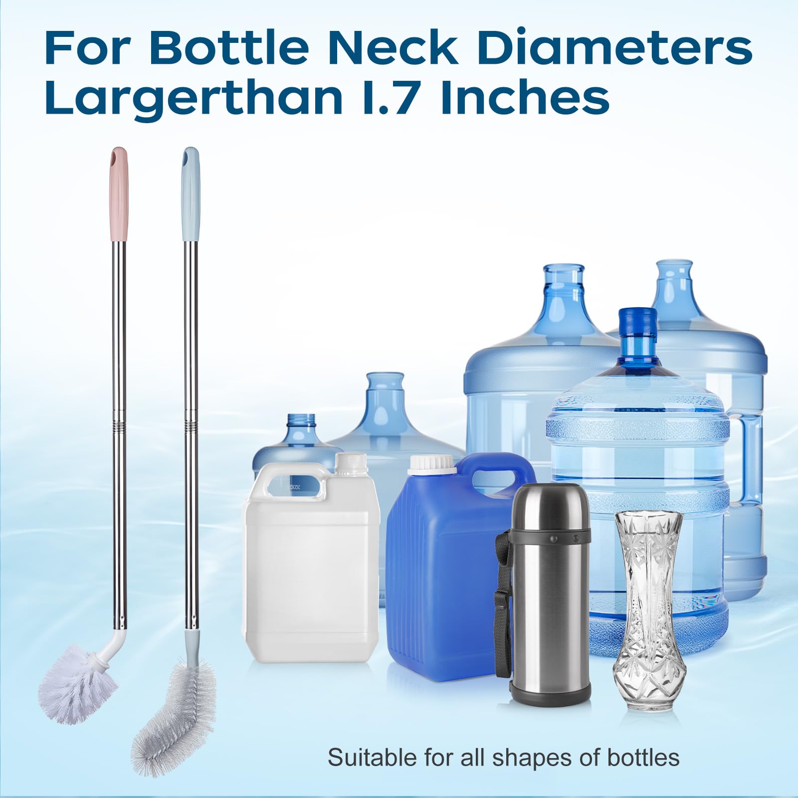 AQFTUSX stainless steel handle with bendable head for comfortable grip.