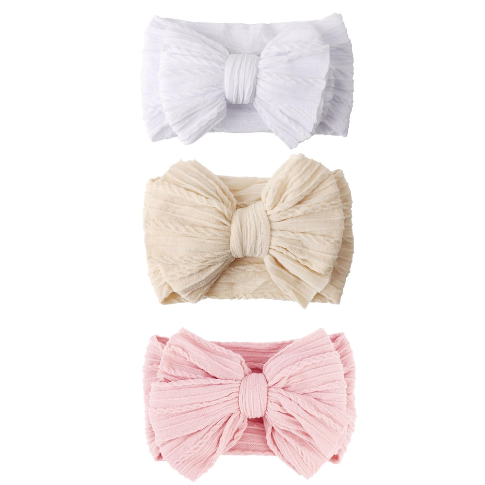 AQOKKA baby bows headband with big bow, ideal for photoshoots and outfits.