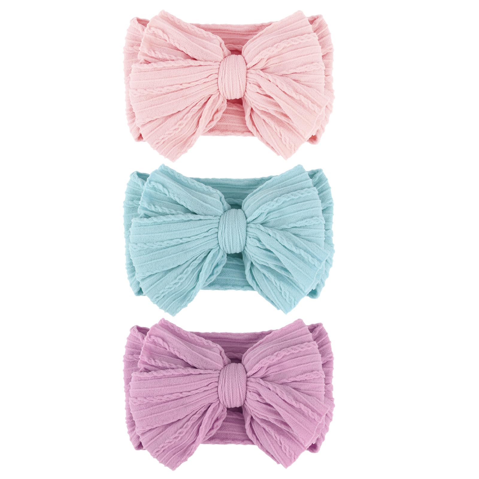 AQOKKA baby bows headband close-up showing vibrant bow for photo-ready styling.