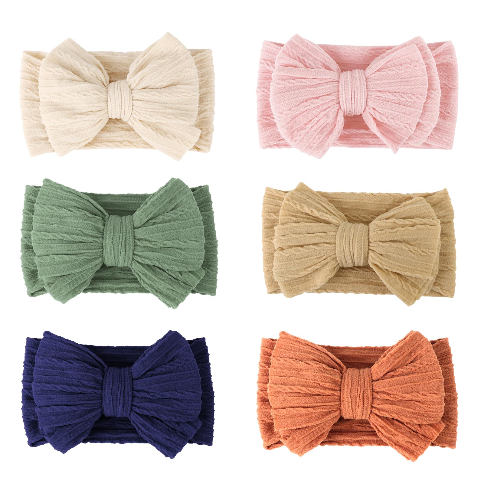 AQOKKA baby bows headband closeup showing the bow design for photos