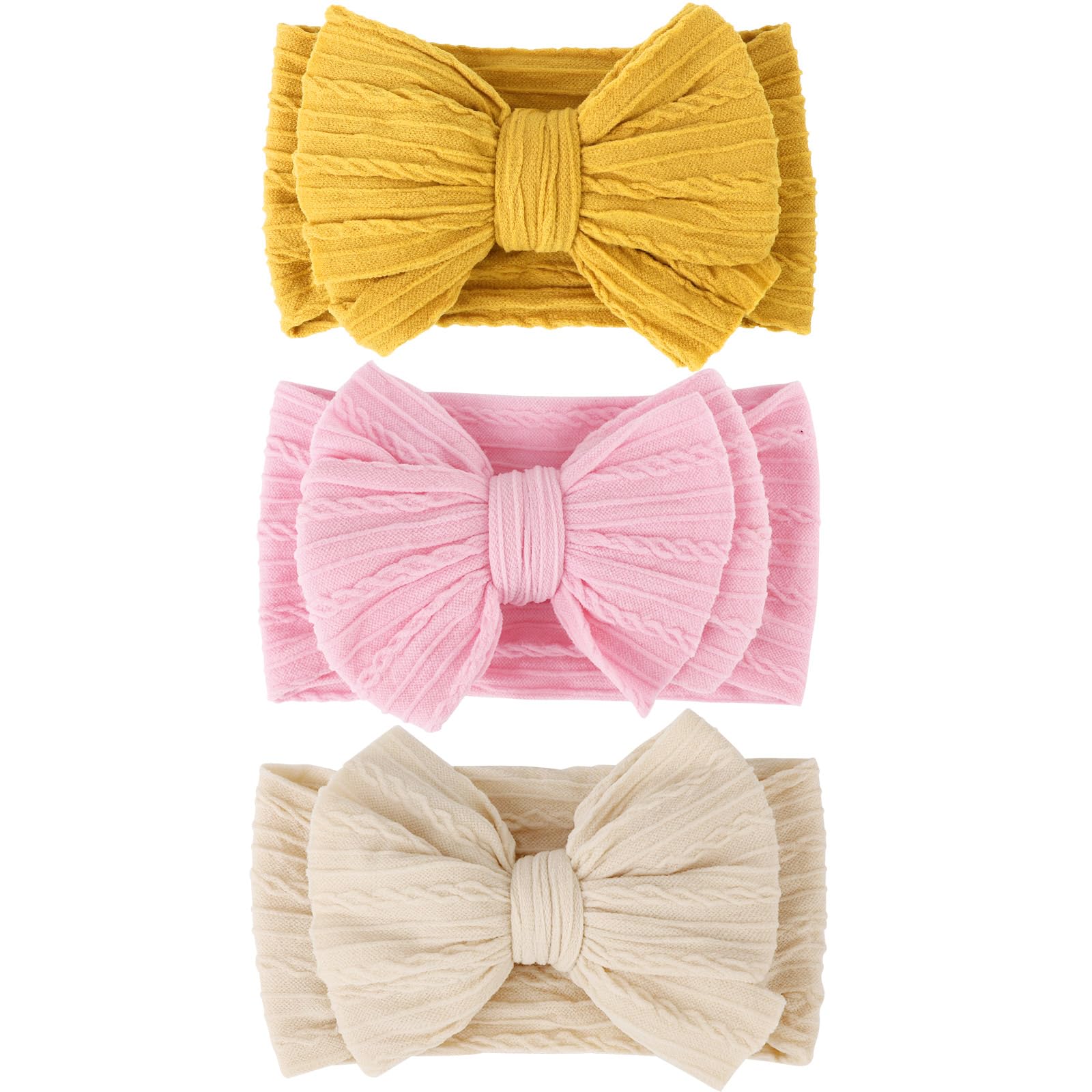 AQOKKA baby bows headbands bow design close-up highlights adorable outfit enhancement.