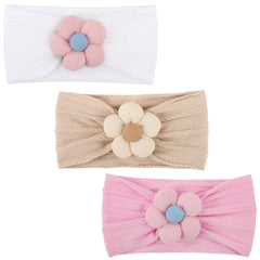 AQOKKA baby flower headband pink front view for vibrant photos