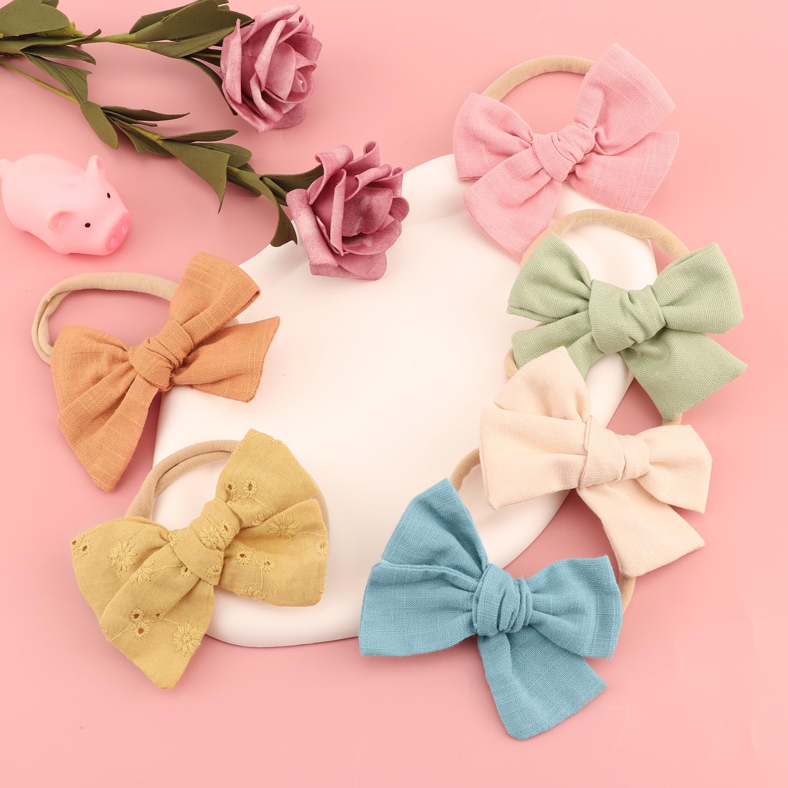 AQOKKA soft knot bow headband offers gentle stretch for growing children