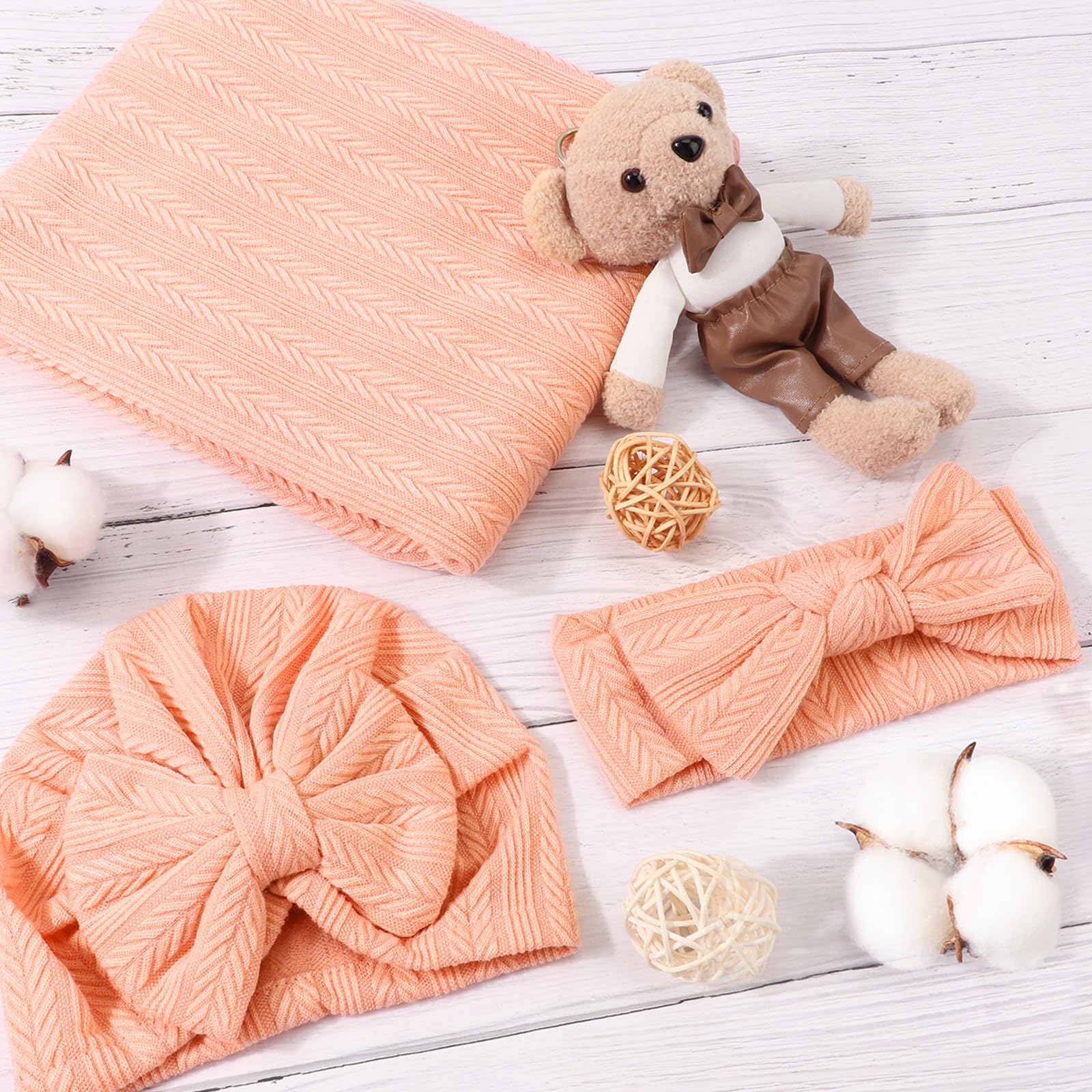 AQOKKA bow hat for newborns adds cute style and warmth.