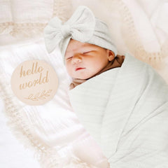 AQOKKA bow hat set in wheat pattern adds cute styling while keeping baby warm and comfortable.
