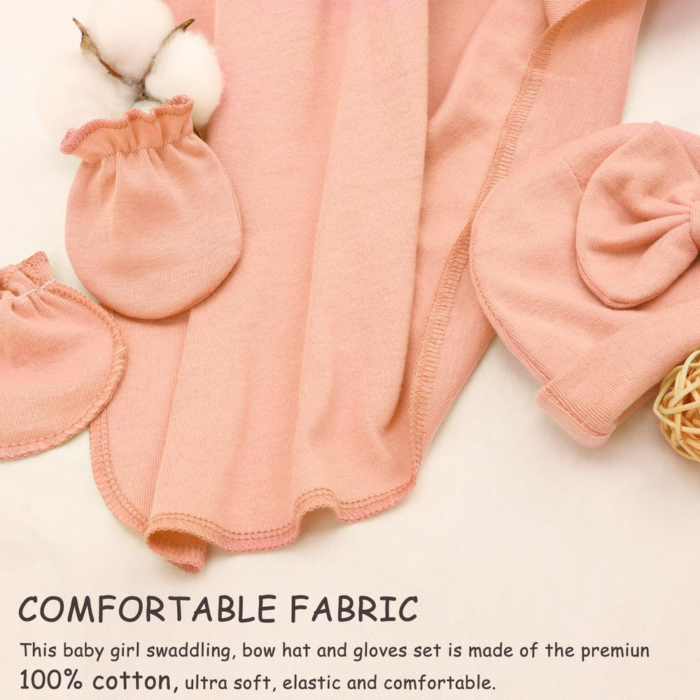 AQOKKA newborn blanket close-up reveals soft fabric and gentle stretch for secure swaddling.