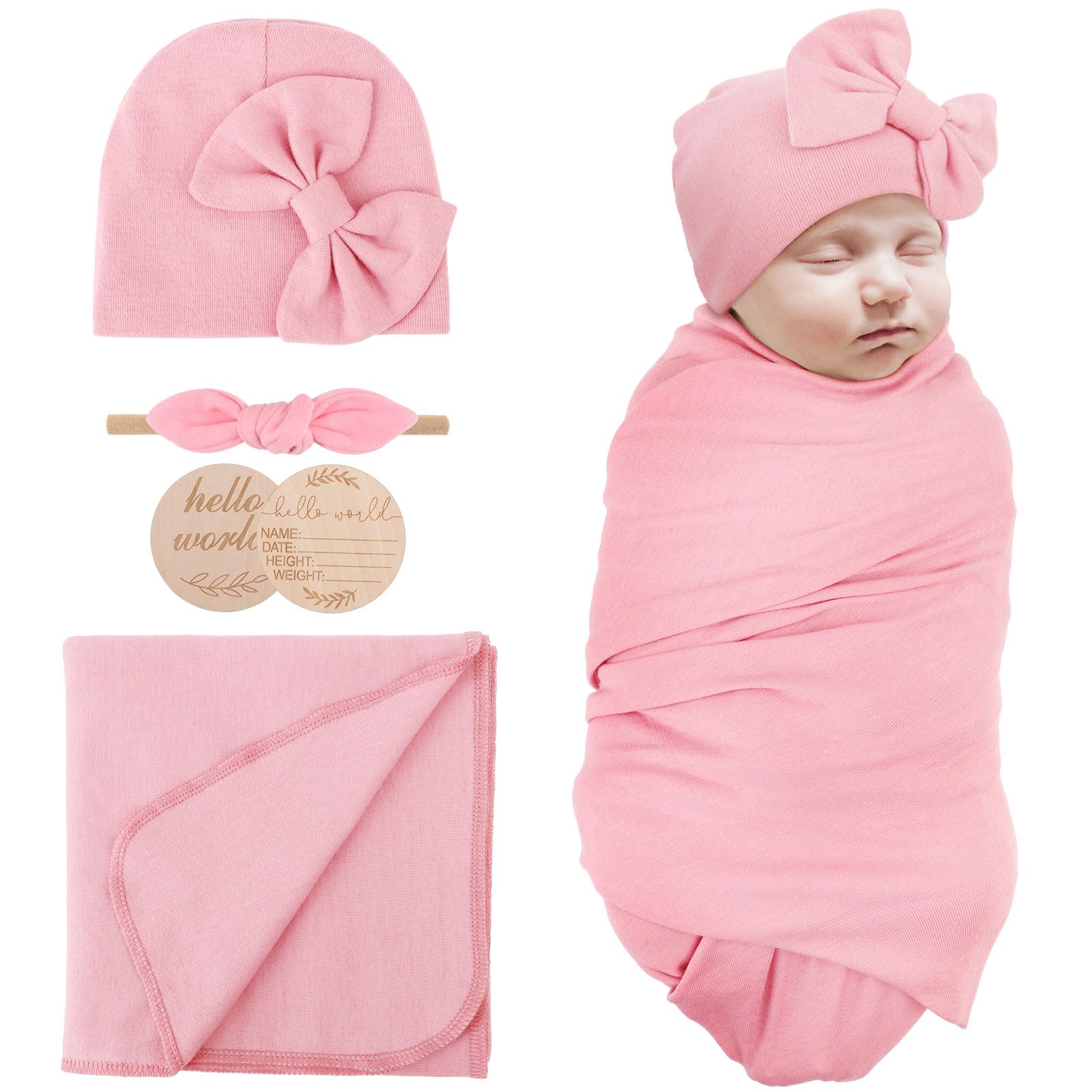 AQOKKA newborn blanket closeup shows soft, breathable fabric for gentle touch.