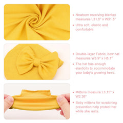 AQOKKA newborn swaddle blanket closeup shows gentle stretch for secure wrapping.