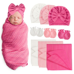 AQOKKA newborn swaddle blanket in wheat pattern showcases soft, breathable fabric for cozy swaddle moments.