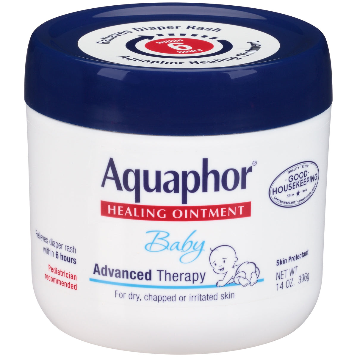 Aquaphor Baby Healing Ointment Advanced Therapy 14 oz pack-2 protects and soothes delicate skin.