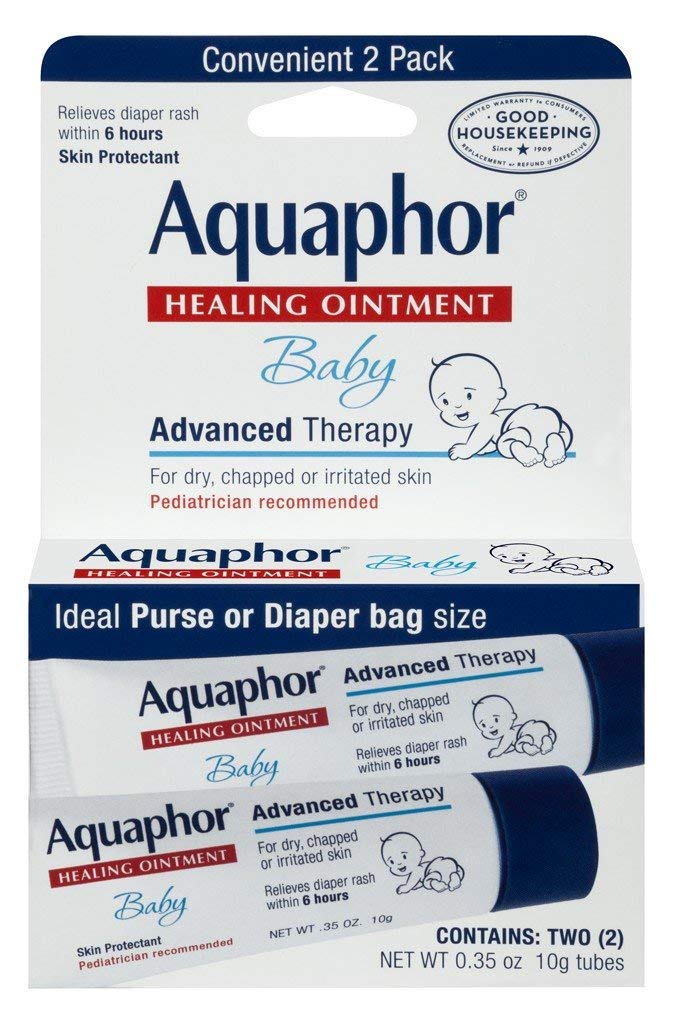 Aquaphor Baby Healing Ointment creates a protective barrier on skin.