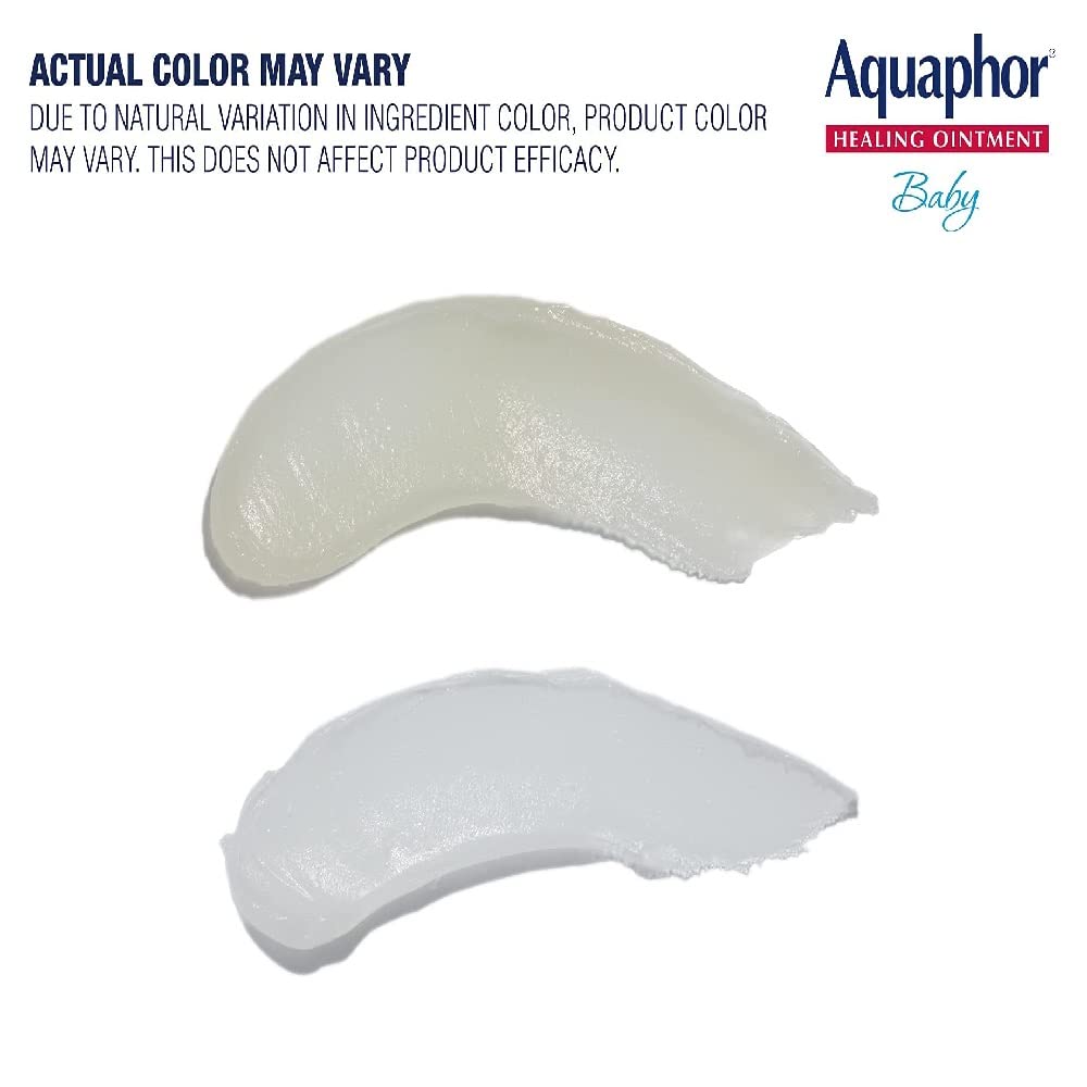 Aquaphor diaper rash prevention applied around diaper area.