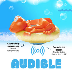 Aquatopia water-activated thermometer powers on in water to measure temperature