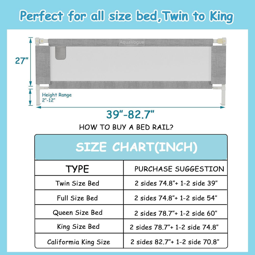 AquaVogue 3Pack bed rail guard with headboard attachment for added stability.