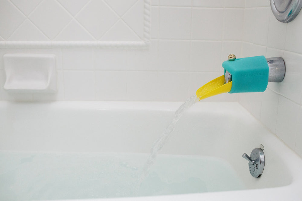 Aqueduck bath extender plus cover easy to clean after busy bath sessions
