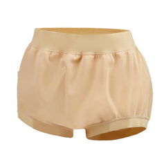 AQX adult diaper cover high-waist closeup shows secure fit and leak protection.