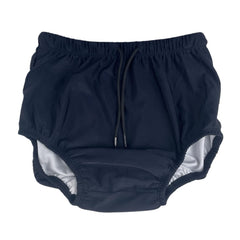 AQX reusable adult swim diaper blue at pool ensuring secure fit and leak protection