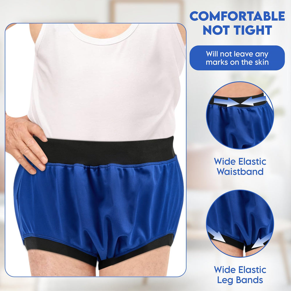 AQX reusable underwear blends cotton and rubber for soft, comfortable wear.