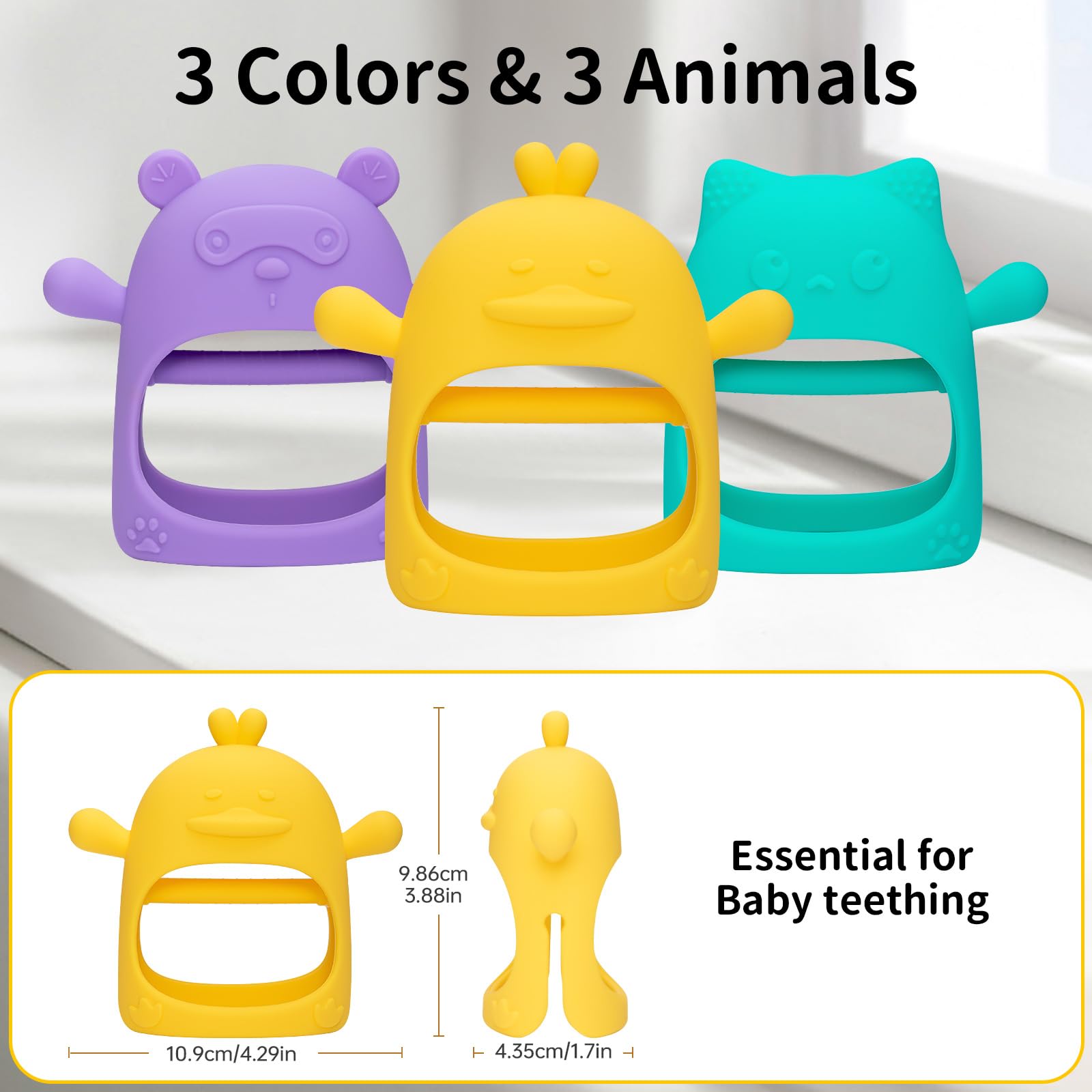 AQXYTK teether mitten cat green eases sore gums with playful grip
