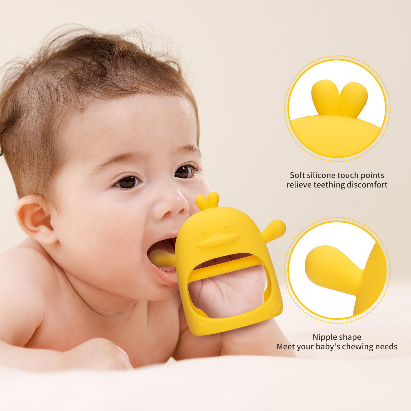 AQXYTK teether with inner-grip bar aids one-handed hold