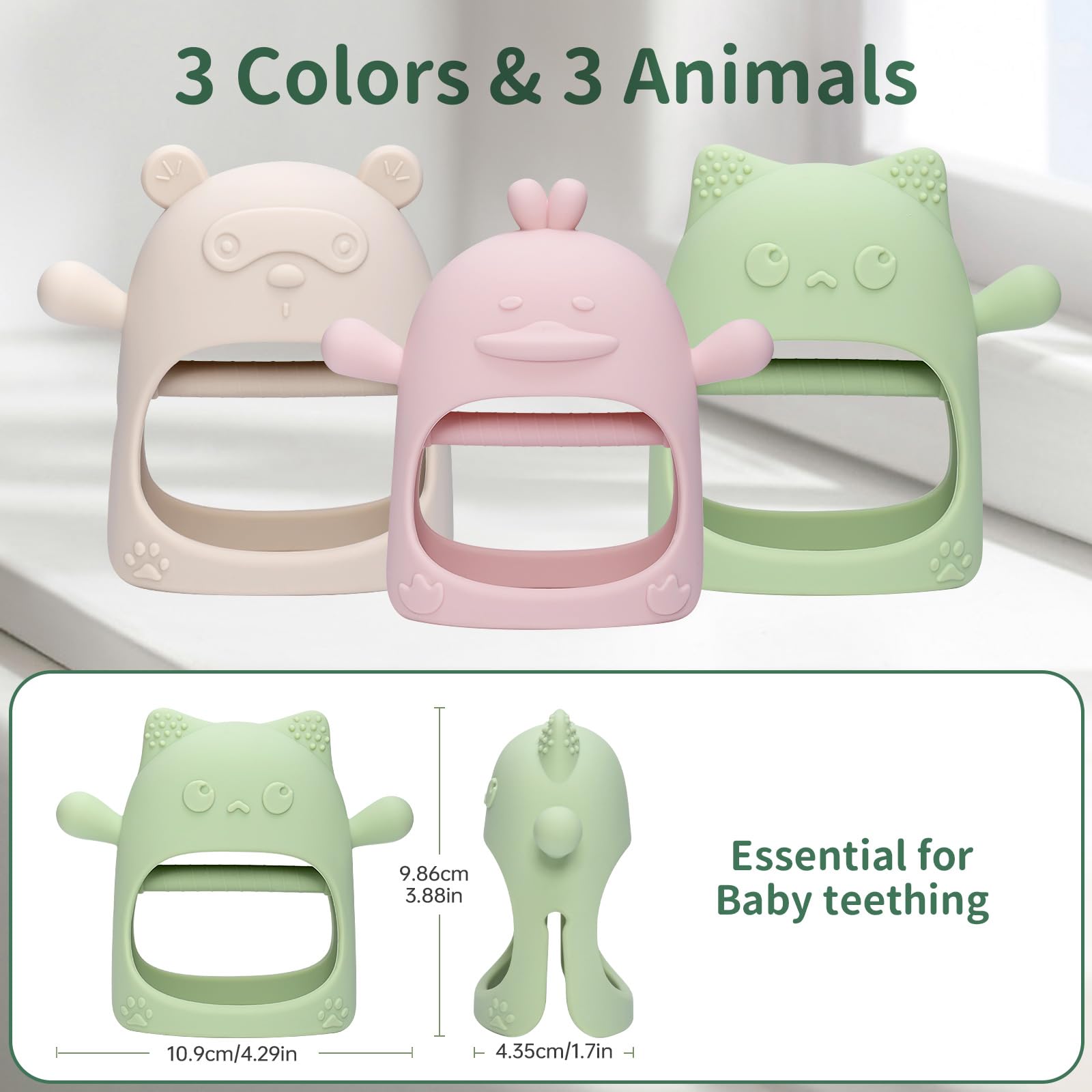 AQXYTK teething mitten Cat design aids hand exploration and calm chewing