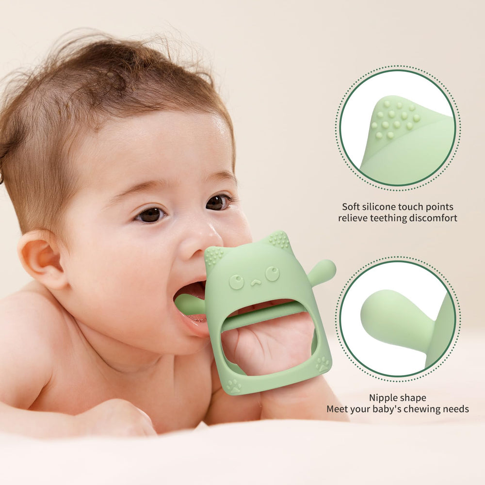 AQXYTK inner-bar mitten teether for easier grip during soothing sessions