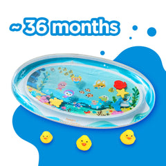 Arakhan Tummy Time Mat water-fill demonstration shows portable water play for travel.