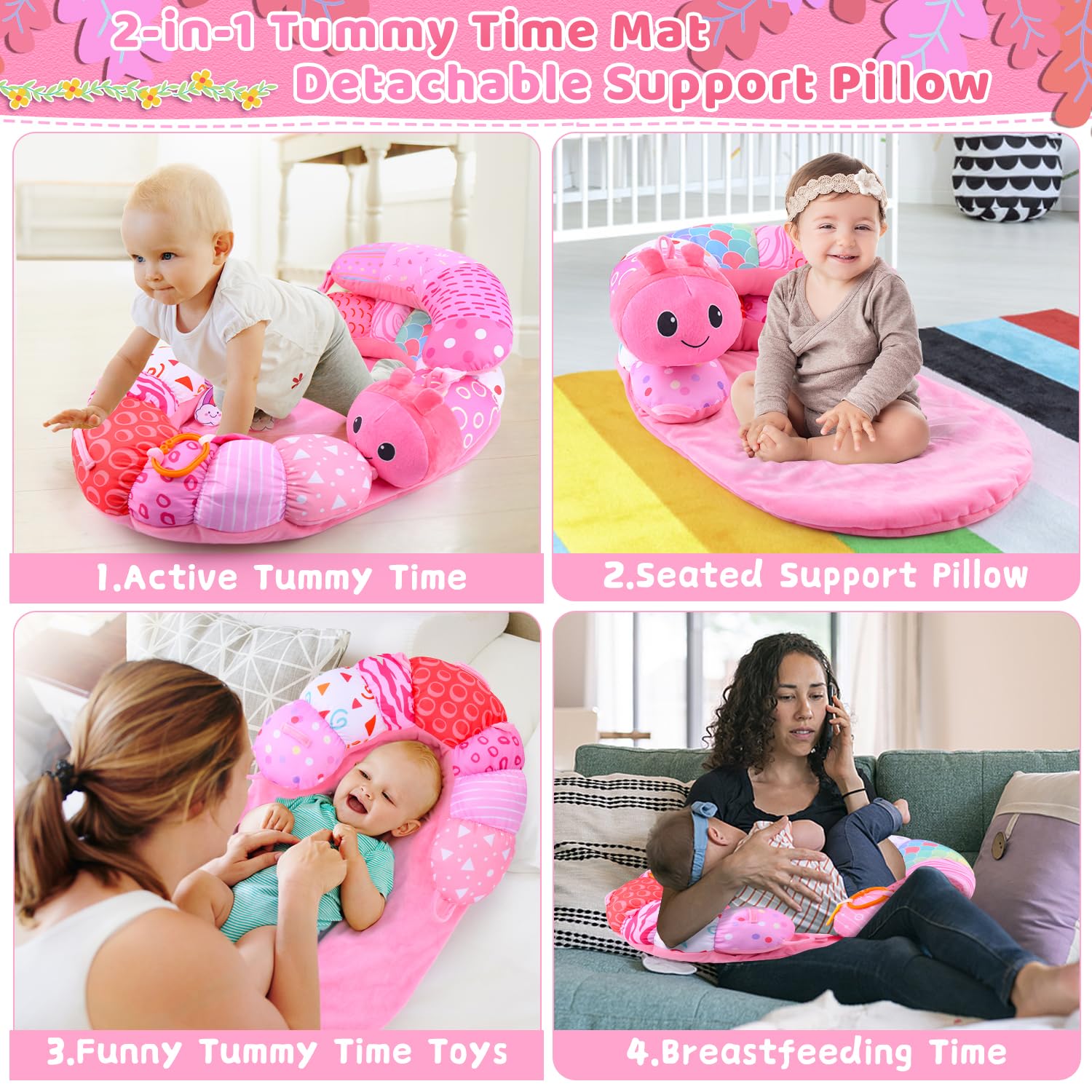 ARANEE detachable pillow and toys pink enable flexible, interactive play