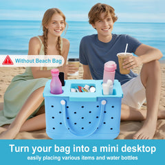 Arbergarden topper tray cup holder Stanley setup on bag enables hands-free drinks.