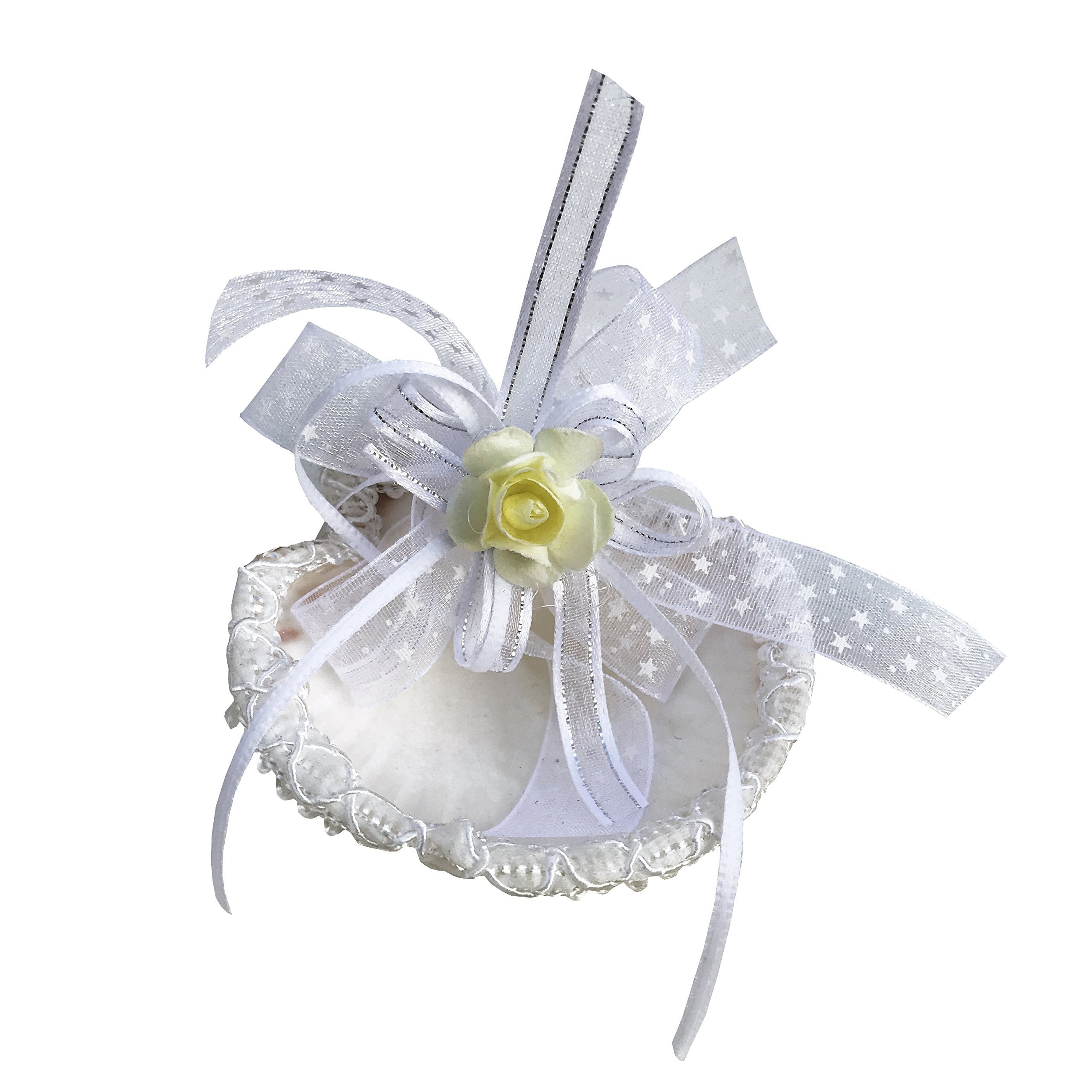 Arcangeles Mexicanos baptism candle with gentle glow for ceremony symbolism.