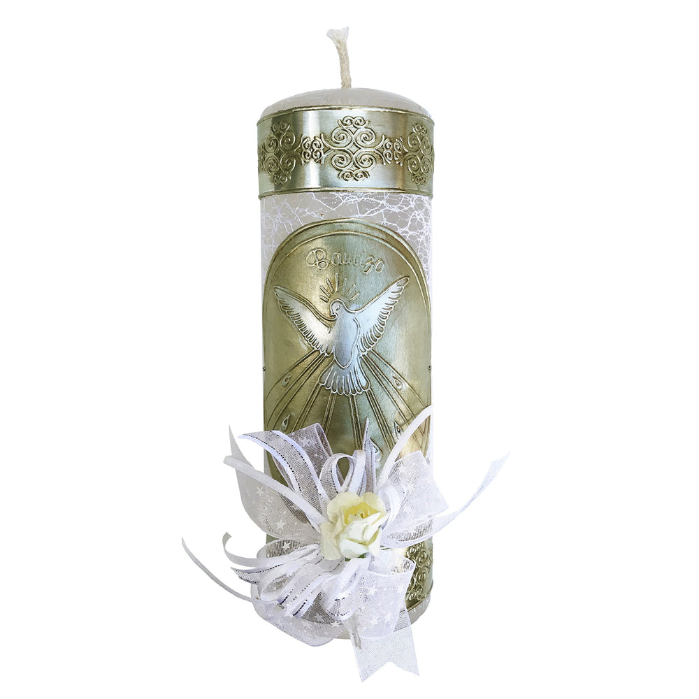 Arcangeles Mexicanos towel and shell illustrating symbolic cleansing and Holy Water.