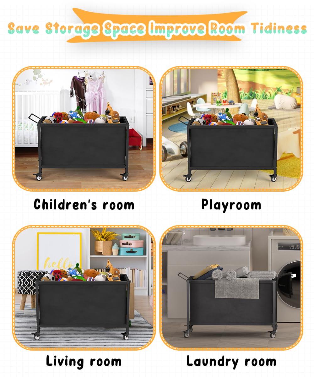 Ardier 100L toy box in-room setup demonstrates clean, organized living spaces.