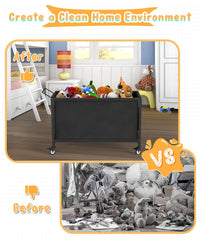 Ardier 100L toy box wheels rolling action shows easy mobility in small spaces.