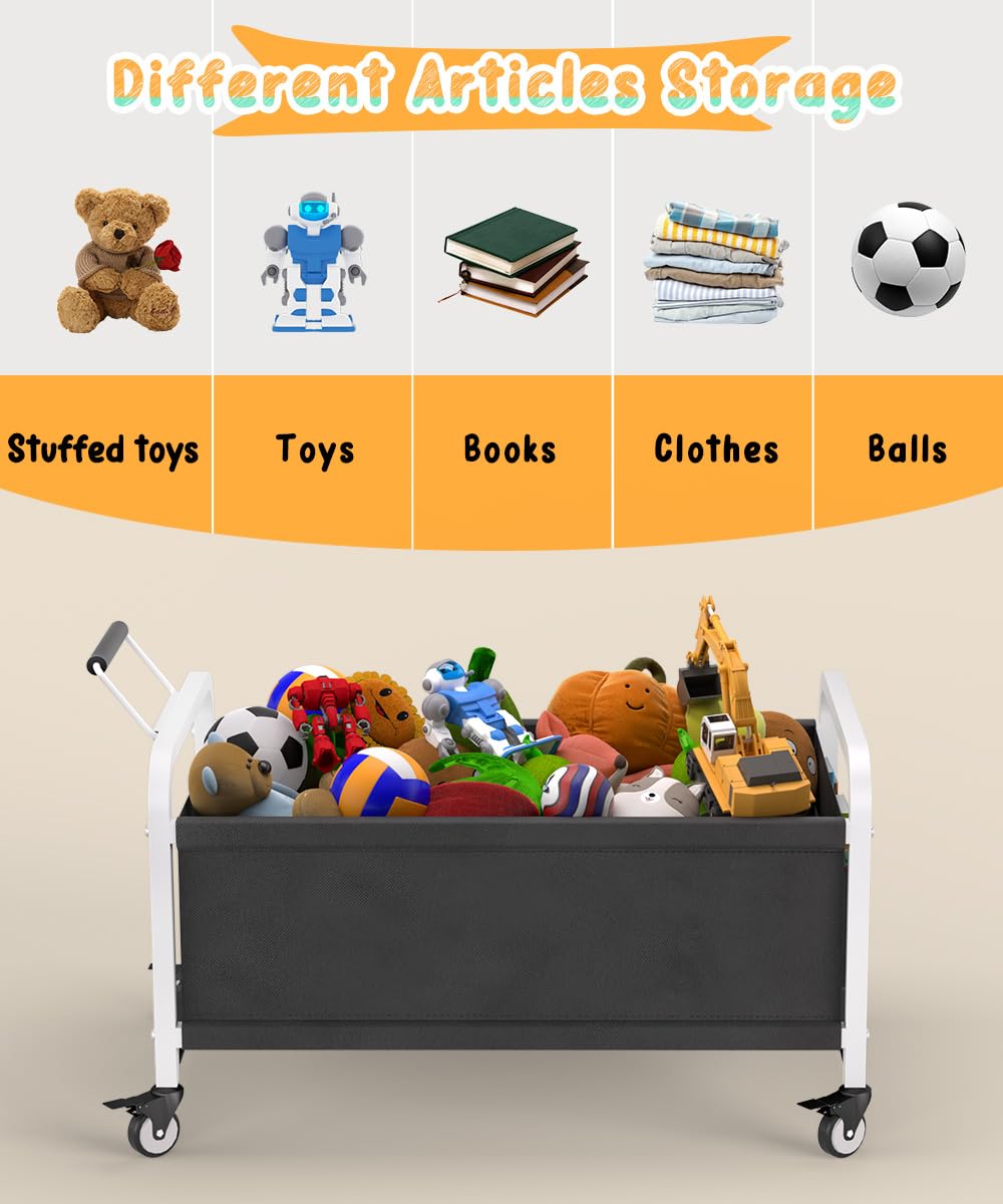 Ardier Oxford bag material demonstrates durable, scratch-resistant toy storage.