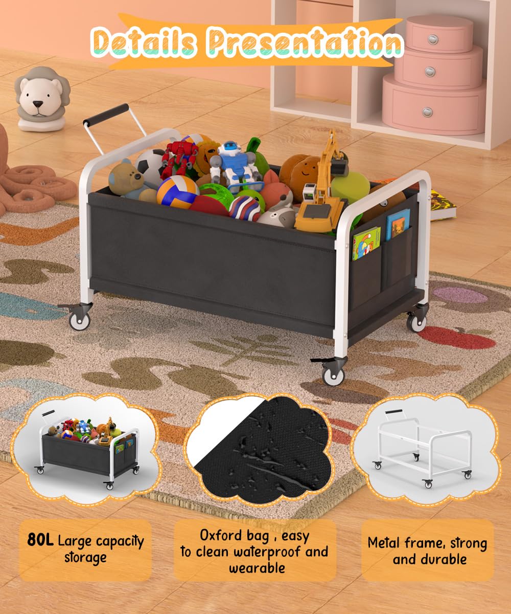 Ardier toy chest storage shows spacious interior for plush toys and more.