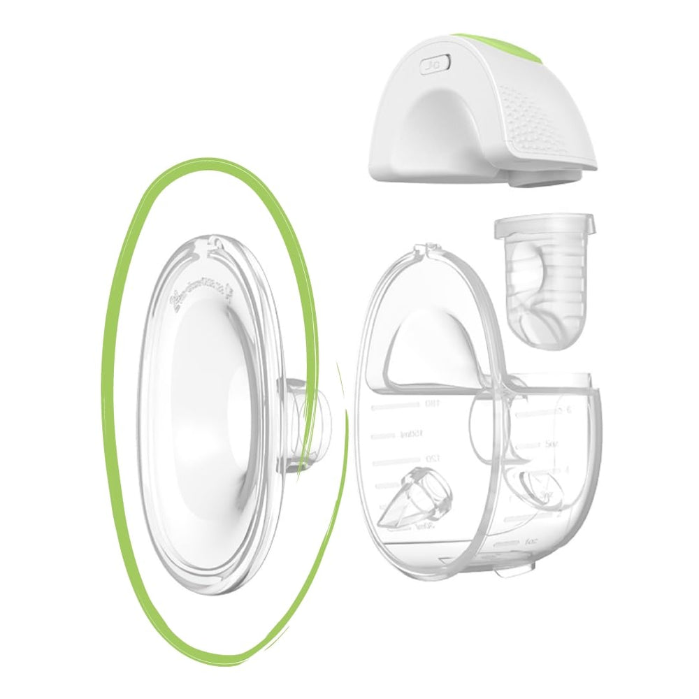 ARDO Melia 24mm breast shells illustration highlights BPA-free silicone and gentle fit for efficient expression.